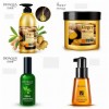 1. Ginger shampoo,  2. Ginger hair mask,  3. Olive oil deep repair for dry hair,  4.Bioaqua conditioner for silky and straigths hair