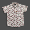 All Over Floral Printed Boys Shirt Off White Maroon