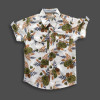 All Over Floral Printed Boys Shirt Off White Olive