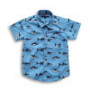 All Over Shark Printed Boys Shirt Blue