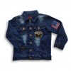 American Flag & Embroidery Denim Jacket for Boys