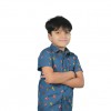 Baby Gift All Over Print  Boys' Short Sleeve Shirt Dark Navy Blue