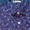 Blue Square Print Stylish Short Sleeve Boys Shirt