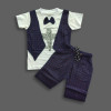 Boys Airplane Printed Koti T-shirt & Pant Set Purple