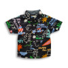 Boys All Over Multicolor Printed Shirt Black