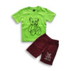 Boys Bear Printed T-shirt & Pant Set Green