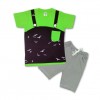 Boys’ Jump Suit Style Lime Green T-Shirt & Pant Set