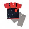 Boys’ Jump Suit Style Red T-Shirt & Pant Set
