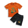 Boys Jungle Printed T-shirt & Pant Set Orange