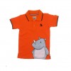 Boys' Printed Short Sleeve Summer Polo T-Shirt Orange