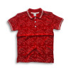 Boys Stylish All Over Printed Polo Shirt Red