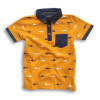 Boys Stylish Fish Printed Polo Shirt Yellow Orange