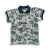 Boys Stylish Floral Printed Polo Shirt Sage Green