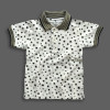 Boys Stylish Star Printed Polo Shirt White