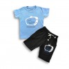 Boys Television Printed Sky Blue T-shirt & Pant