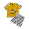 Boys Tiger Printed Contrast T-shirt & Pant Set Yellow