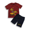 Boys Truck Printed T-shirt & Pant Set Red
