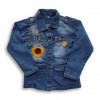 Butterfly and Sun flower Embroidery Denim Jacket for Girls