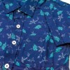 Flower Print Short Sleeve Shirt For Boys Blue