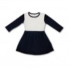 Full Sleeve Knitted Frock for Kids  Cream & Black Glitter