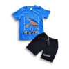 Giraffe Printed T-shirt & Pant Set French Blue
