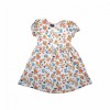 Girls’ Cotton Knitted Summer Frock Floral Print Off White