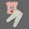 Girls Cute Minnie Mouse Print Tops & Pant Pink