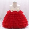 Girls Fancy Party Dress Red & White