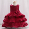 Girls Imported Party Dress Red Wine