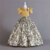 Girls Imported Party Dress Yellow