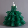 Girls Imported Party Dress Green