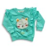 Girls Stylish Cat Star Printed Sweatshirt Pest