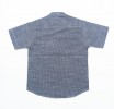 Grey Check with Collar & Pocket Blue Design Stylish Short Sleeve Boys Shirt