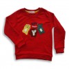 Happy Embroidery Sweatshirt for Boys & Girls Red