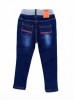 Hello Kiitty Girls' Jeans Pant with  Contrast RIB Elastic Waist_Navy Blue