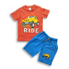 Jungle Ride Jeep Printed T-shirt & Pant Set Red Orange
