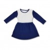 Knitted Frock for Kids Full Sleeve Cream & Blue Glitter