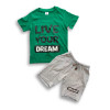 Live Your Dream Printed T-shirt & Pant Set Green