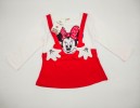 Mini Mouse Stripe Full Sleeve  Dress for Girls_Red
