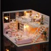 Mini Villa LED Light Princess Bedroom Model Handmade Doll House