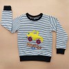 Monster Truck Embroidery Sweatshirt for Boys & Girls Black Stripe