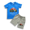 Monster Truck Printed T-shirt & Pant Set French Blue