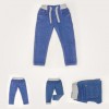 Navy Blue Summer Thin Pants Jeans Collection Solid Pencil Pockets Pants For Kids