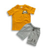 Pocket Panda Printed T-shirt & Pant Set Yellow Orange