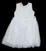 Princess Lace Cute Girls Party  Dress Bottom Embroidery_Queen White
