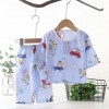 Red & Blue Cartoon car Print Cotton T-Shirt and Pant Set for Boys and Girls