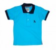 Stylish Boys' Polo T Shirt Short Sleeve Slim Fit Contrast Collar_Sky Blue
