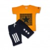 Star Print Exclusive  T-Shirt & Pant Set Orange