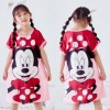 Summer Girls' Nightdress Top  Milk Silk Fabric Red Minnie mouse