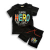 Super Hero T-shirt & Pant Set Black